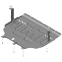 Защита картера FAW Bestune T55 2023- | двигатель + КПП, 2 мм, сталь | MOTODOR | 73904