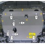 Защита картера Toyota Auris 2006-2012 | КПП + двигатель, 2 мм, сталь | MOTODOR | 72537