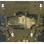 Защита картера Toyota Corolla 2006-2013 | двигатель + КПП, 2 мм, сталь | MOTODOR | 02544