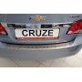 Накладка на задний бампер для Chevrolet Cruze (2008-2012) седан  | нержавейка, с загибом