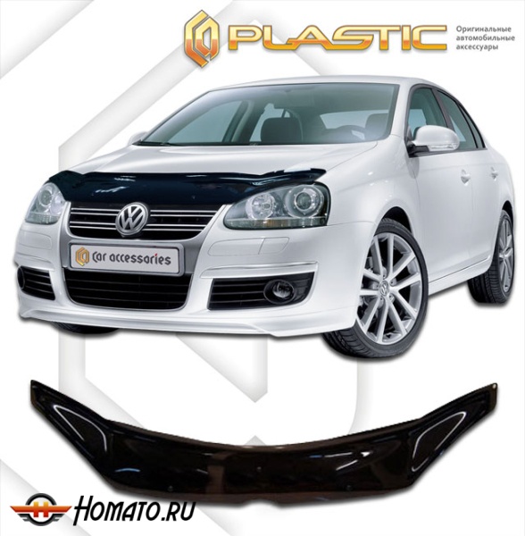 Дефлектор капота Volkswagen Jetta 5 2006-2010 (1K2) | черный