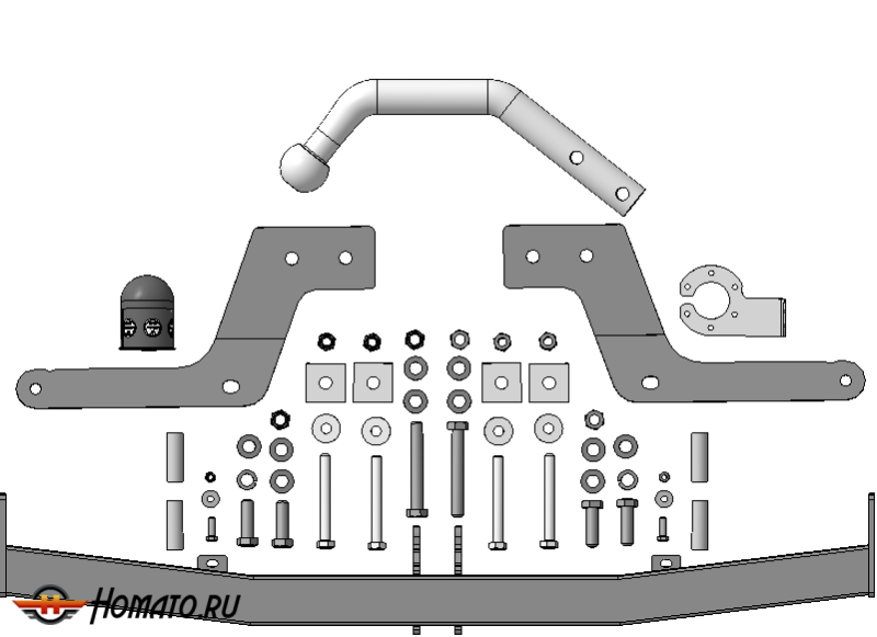 Фаркоп Lada X-Ray Cross 2018-2022 | шар A - оцинкованный, нагрузка 50/800 | АвтоСтандарт | L103A