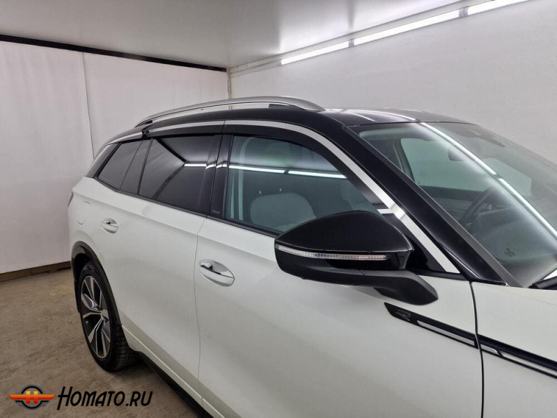 Дефлекторы Volkswagen Tavendor | с хром молдингом, из 6 частей, премиум, плоские, 2D