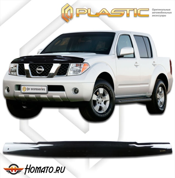 Дефлектор капота Nissan Navara 2005-2010 | черный