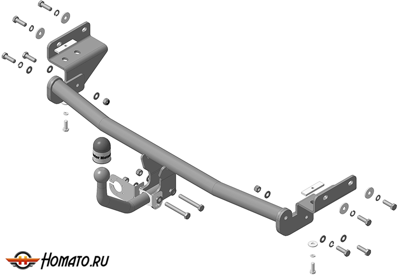 Фаркоп KIA Rio 2011-2015 | шар A - оцинкованный, нагрузка 75/1200 | MOTODOR | 90910-A