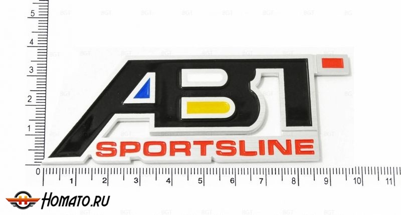Шильд "ABT SportsLine" Универсальный, Самоклеящийся, Цвет: Хром, 1 шт. «95mm*38mm»
