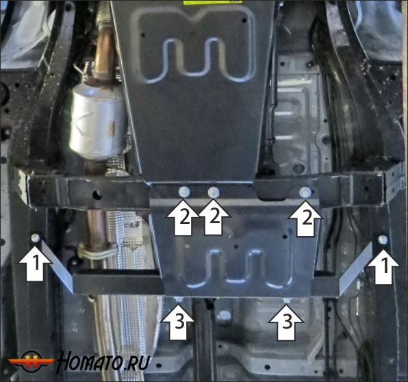 Защита картера Jac T8 2019- | раздатка, 2 мм, сталь | MOTODOR | 78314
