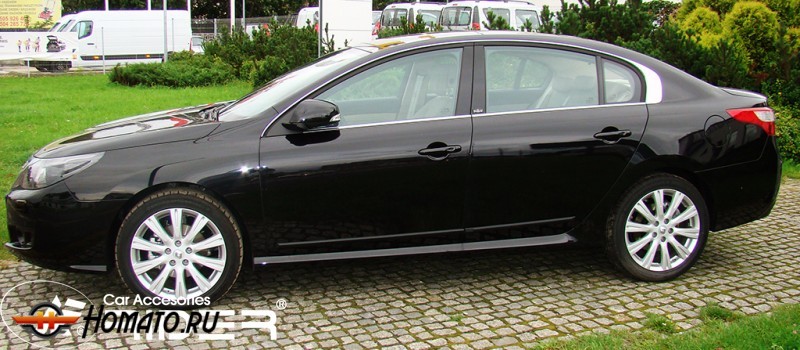 Боковые молдинги на двери для Renault Latitude 2010+/2013+ | Rider F-11