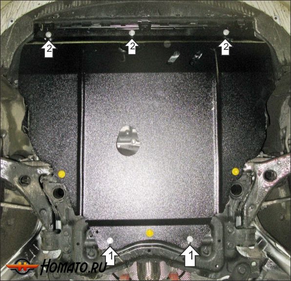 Защита картера Volvo S40 2004-2012 | двигатель + КПП, 2 мм, сталь | MOTODOR | 72601