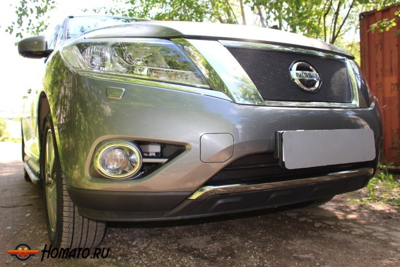 Защита радиатора для Nissan Pathfinder (R52) 2014+ | Премиум