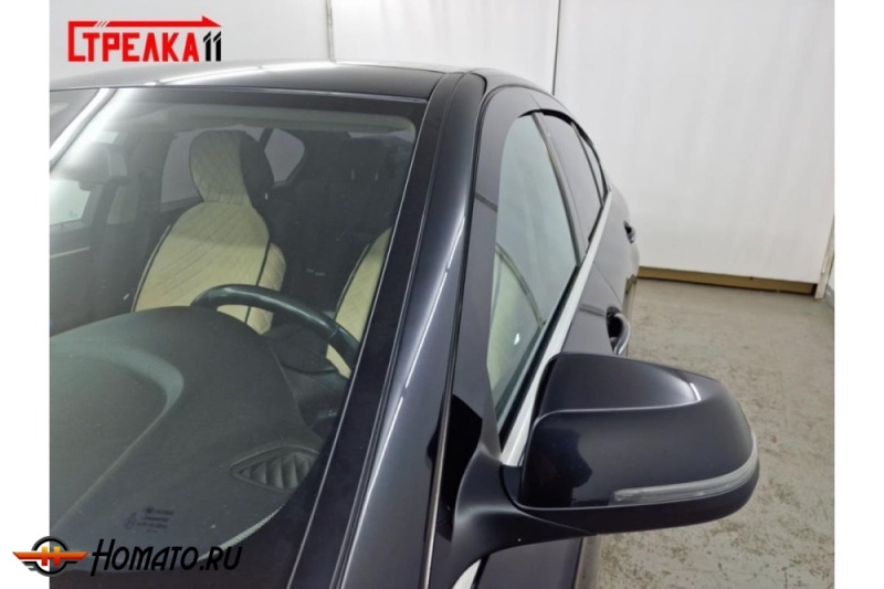 Дефлекторы BMW 5 F10 (2010-2017) | из 4 частей, премиум, плоские, 2D