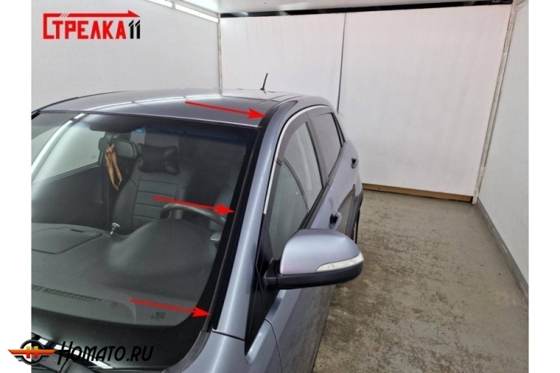 Премиум водостоки дефлекторы лобового стекла Ssang Yong Actyon (C200) 2010+/2014+
