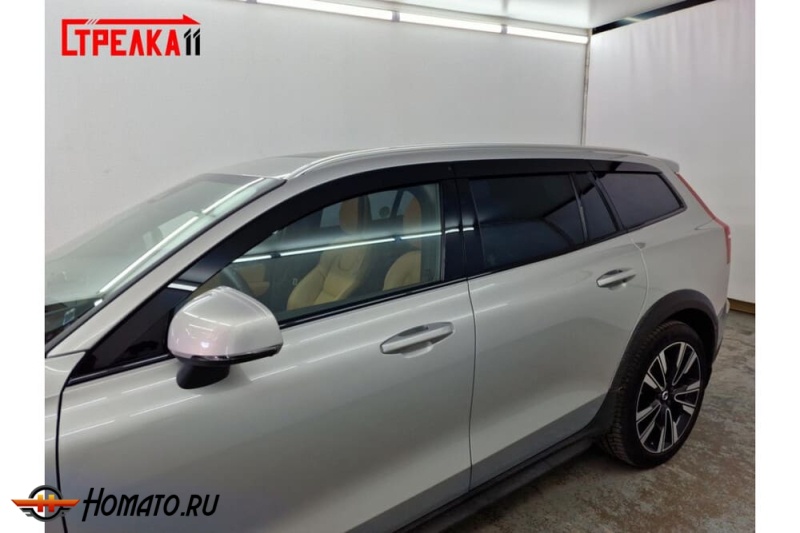 Дефлекторы Volvo V60 2018+ | из 6 частей, премиум, плоские, 2D