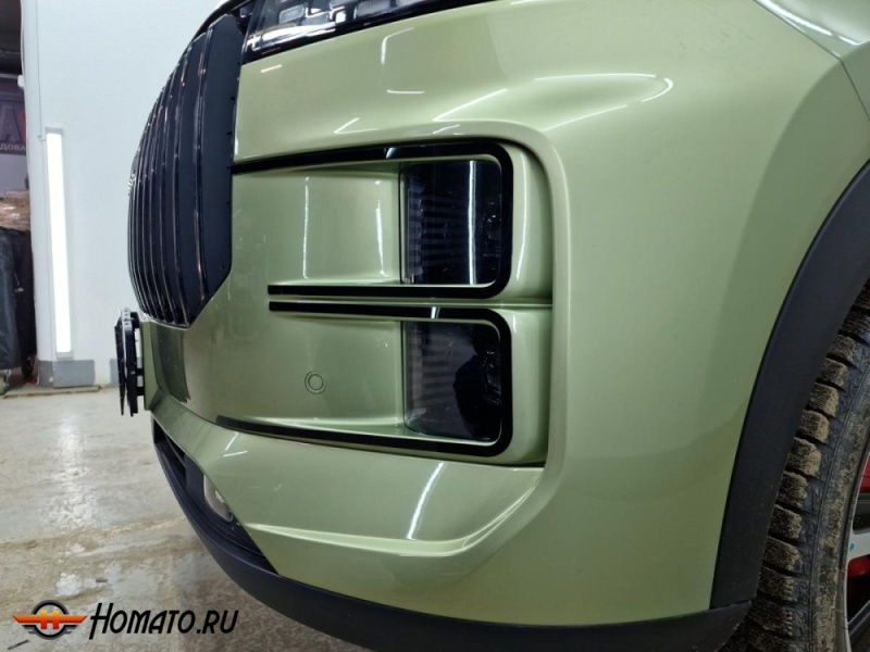 Накладки на передний бампер для Jaecoo J7 2023+ дорестайл | 4 штуки, декор