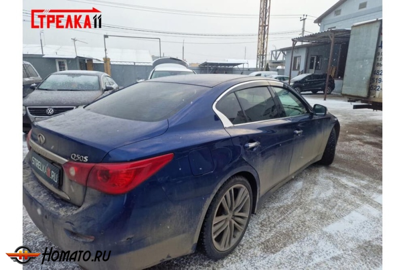 Дефлекторы Infiniti Q50 2014-2021 | премиум, плоские, 2D