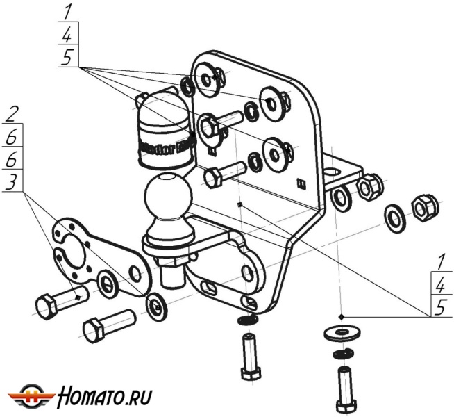 Фаркоп Toyota Land Cruiser Prado 150 2009-2014 | шар FE - оцинкованный, нагрузка 100/2500 | MOTODOR | 92513-FE