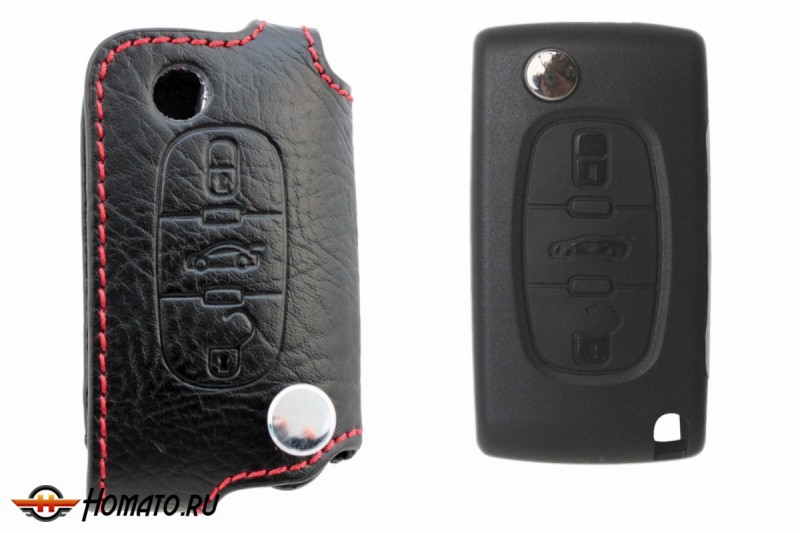 Брелок «кожаный чехол» для ключа Peugeot 107 207 3008 308 CC SW Partner RCZ «2010-»