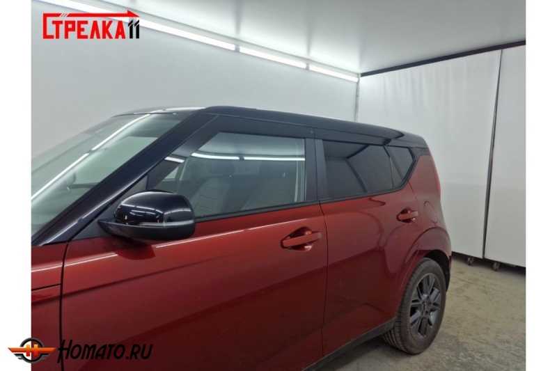 Дефлекторы Kia Soul 2019+ | премиум, плоские, 2D