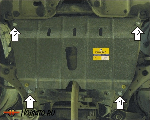 Защита картера Toyota Camry 2006-2011 | двигатель + КПП, 2 мм, сталь | MOTODOR | 02529
