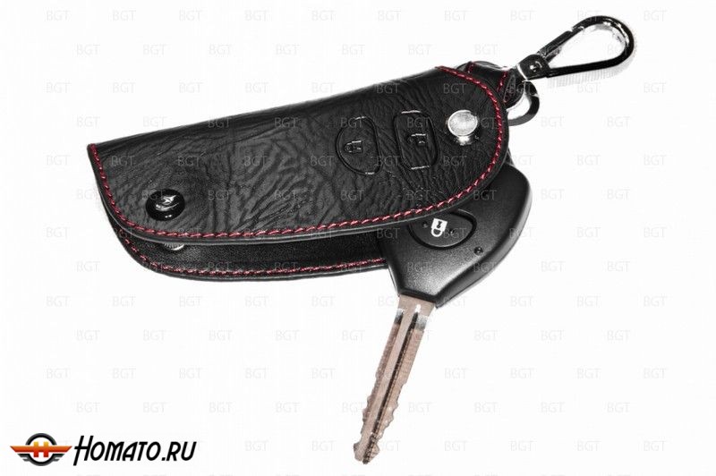 Брелок«кожаный чехол» для ключа зажигания Toyota Corolla 2007+ | с логотипом