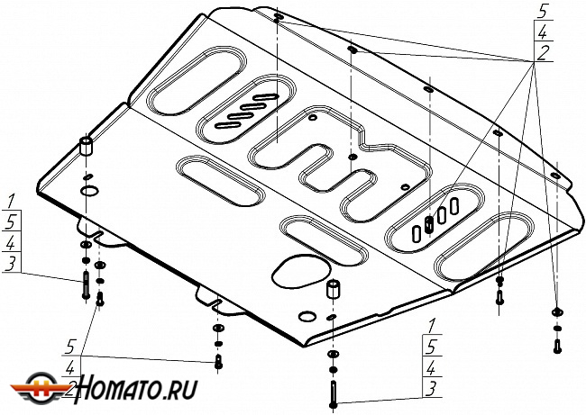 Защита картера Lada Vesta / Vesta (SW, Cross) | двигатель + КПП, 2 мм, сталь | MOTODOR | 72106