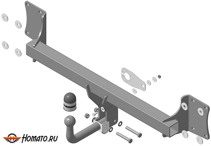 Фаркоп BMW X5 (e70) 2007-2010 | шар A - оцинкованный, нагрузка 100/2000 | MOTODOR | 90201-A