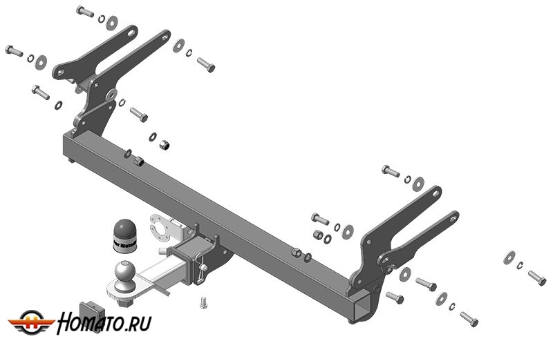 Фаркоп Toyota Rav4 5 (XA50) 2020+ / 2025+ Китай | Seintex | шар E - быстросъемный под квадрат, оцинкованный, нагрузка 100/2100 | MOTODOR | 92535-E