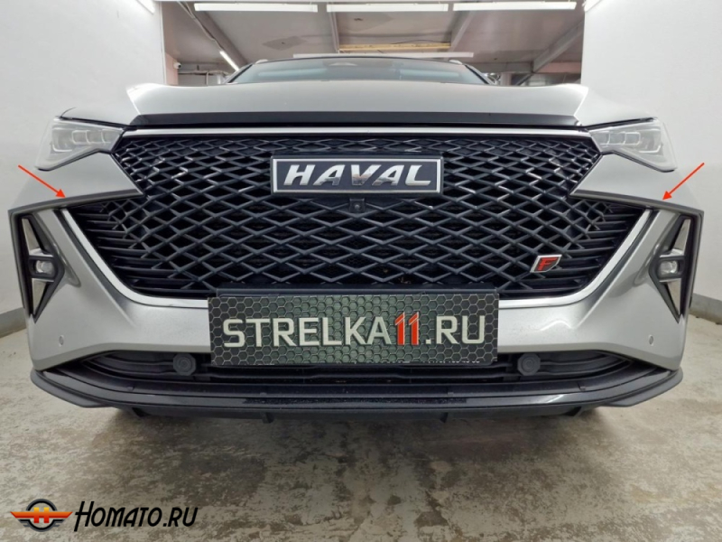 Накладки на передний бампер для Haval F7x 2023+ рестайл | 2 штуки, декор