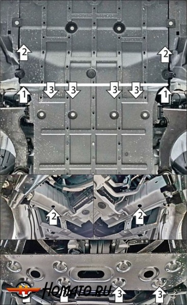 Защита картера СКМ М7 2026+ | двигатель, 2 мм, сталь | MOTODOR | 72101