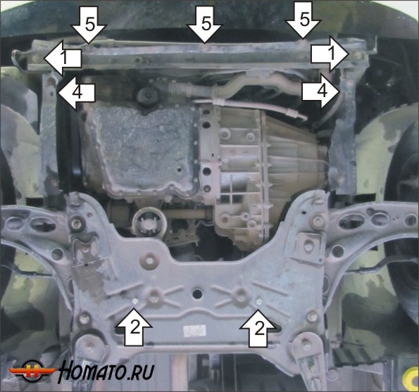 Защита картера Opel Vivaro 2006-2014 | двигатель + КПП, 2 мм, сталь | MOTODOR | 01529