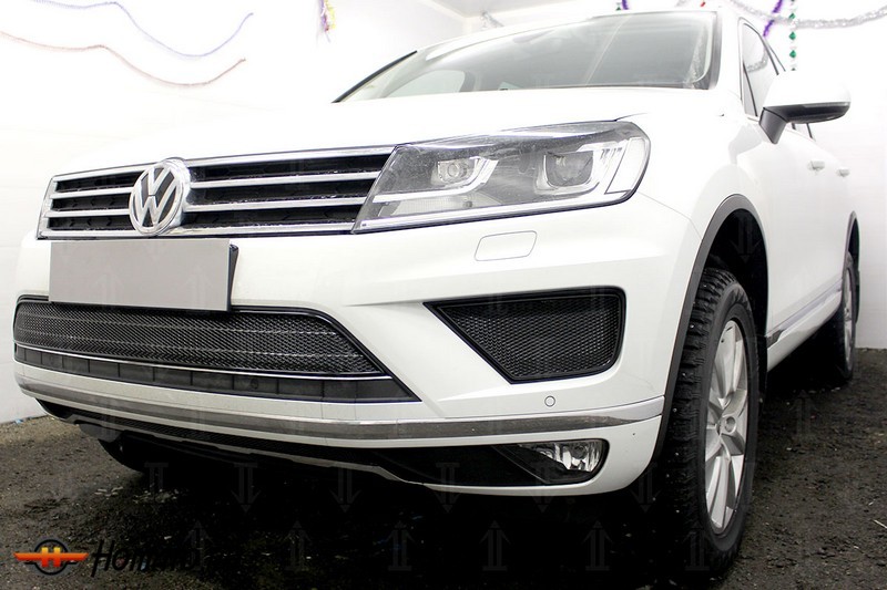 Защита радиатора для Volkswagen Touareg II (2014-2017) рестайл | Премиум