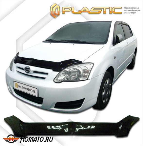 Дефлектор капота Toyota Corolla 9 хэтчбэк 2004-2007 (Е121,123,124) | черный