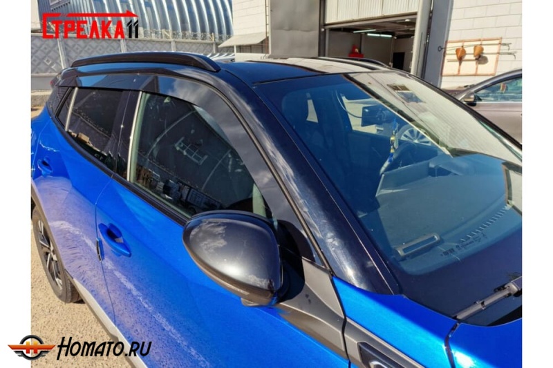 Дефлекторы Peugeot 2008 2 2020+/2023+ | из 6 частей, премиум, плоские, 2D