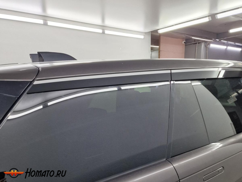 Дефлекторы Range Rover 5 2022+ (L460) LONG | с хром молдингом, из 6 частей, премиум, плоские, 2D