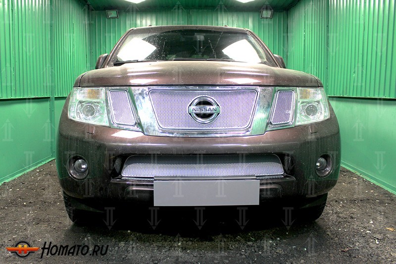 Защита радиатора для Nissan Pathfinder R51 (2010-2014) рестайл | Премиум