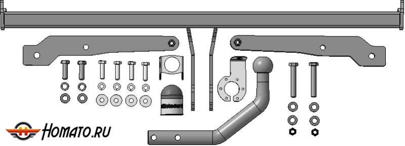 Фаркоп Suzuki Sx4 2013-2021 | шар A - оцинкованный, нагрузка 75/1400 | MOTODOR | 92402-A