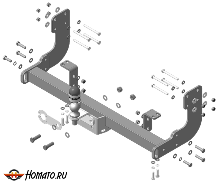 Фаркоп Mercedes-benz Sprinter 1995-2002 | шар FE - оцинкованный, нагрузка 100/2000 | MOTODOR | 91202-FE