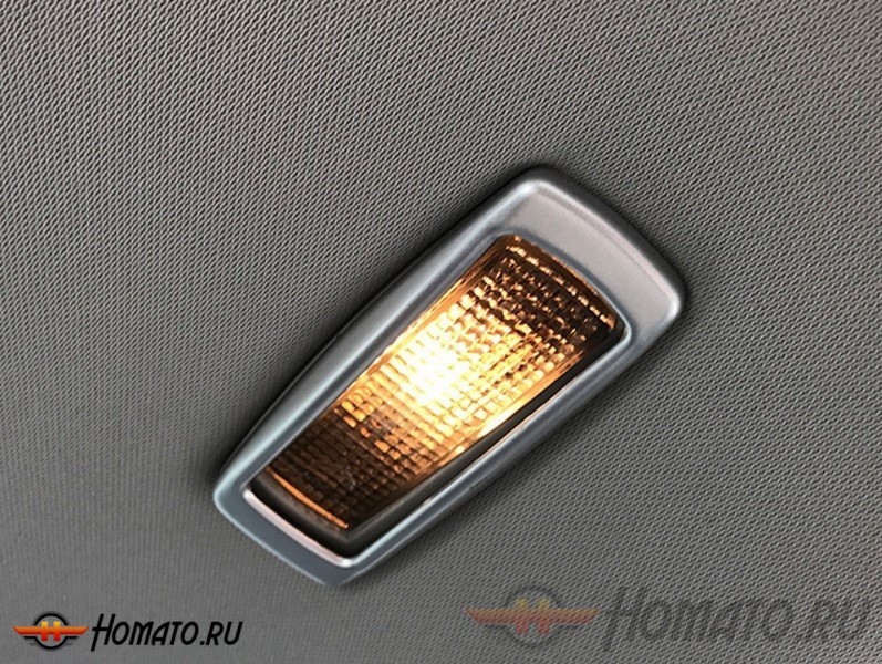 Окантовка верхней боковой подсветки салона для Skoda Kodiaq 2017+ | 2 части, Silver (ABS)