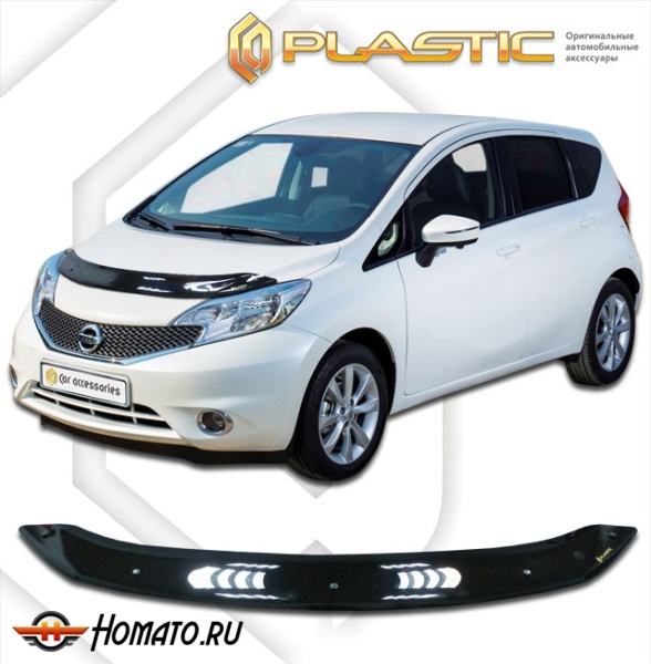 Дефлектор капота Nissan Note 2 2012-2020 (HE12, SNE12, E12, NE12) | черный