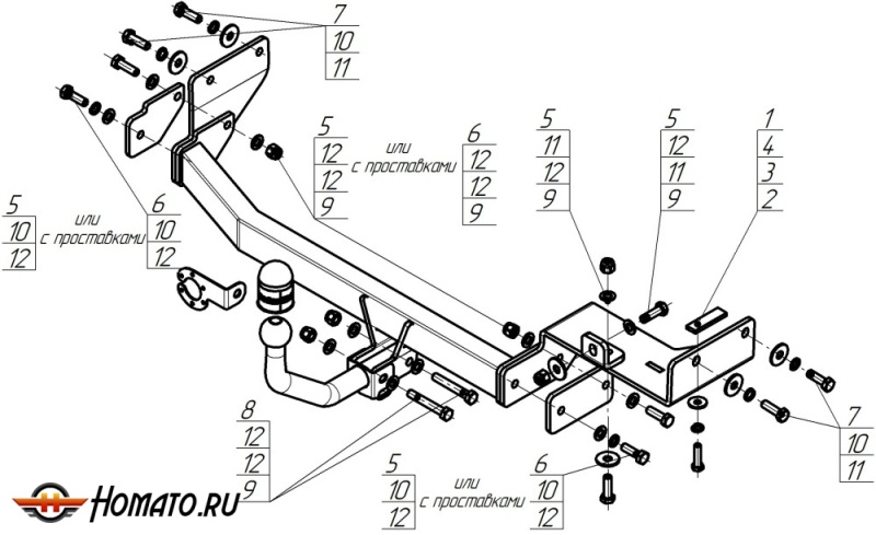 Фаркоп KIA Rio X 2020-2022 | шар A - оцинкованный, нагрузка 75/1200 | MOTODOR | 91005-A