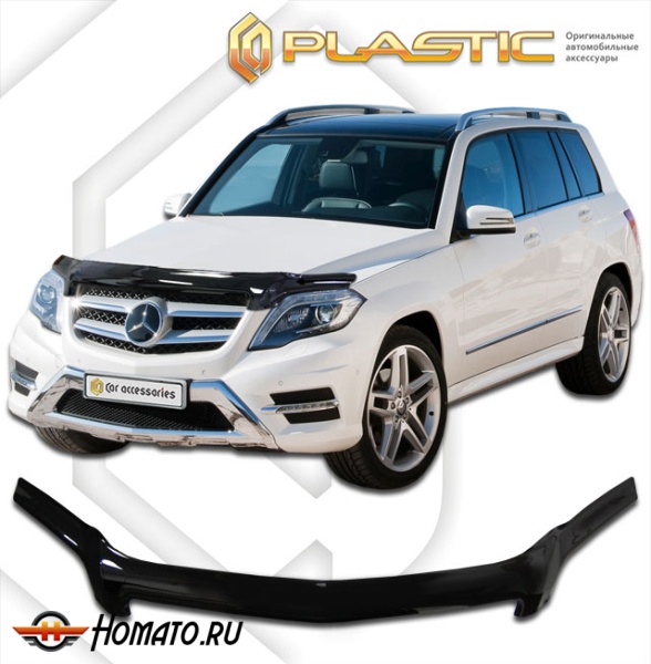 Дефлектор капота Mercedes GLK 2012- | черный