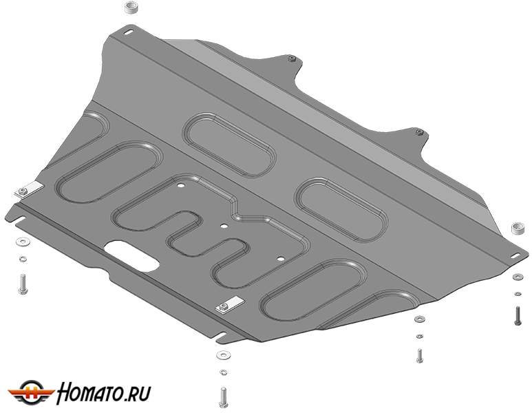Защита картера Лада Искра | двигатель + КПП, 2 мм, сталь | Motodor | 72105