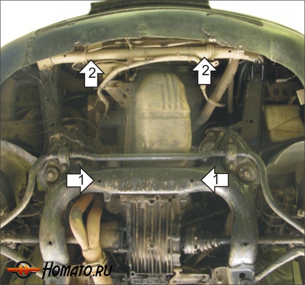 Защита картера Audi A6 1994-1997 | двигатель, 2 мм, сталь | MOTODOR | 00102