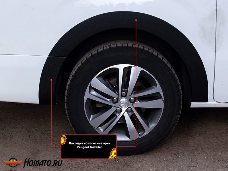 Накладки на колёсные арки для Peugeot Traveller 2017+ | шагрень, комплект | на длинную базу L3