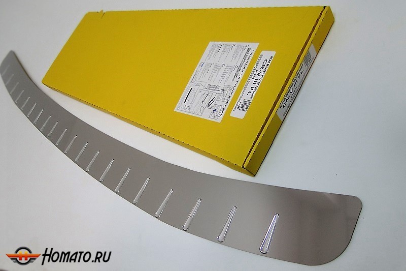 Накладка на задний бампер с силиконом, нерж. сталь для HONDA CRV 2010+ FL
