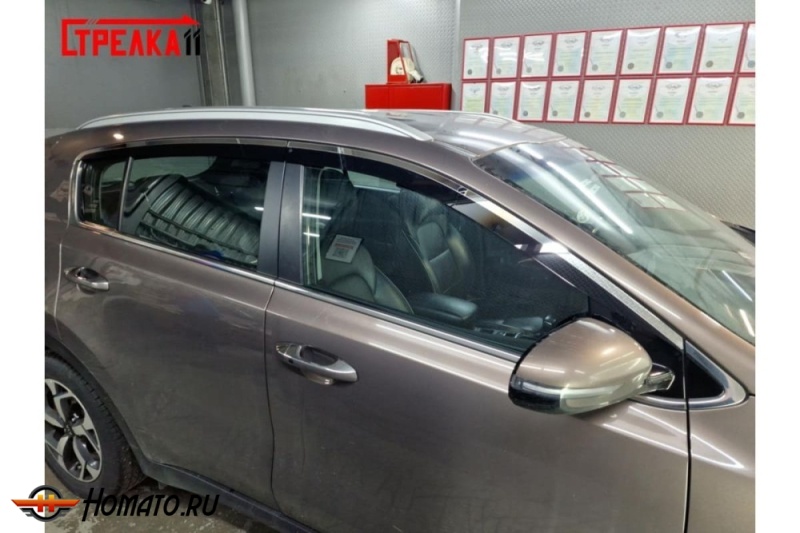 Дефлекторы KIA Sportage 4 2015-2022 | премиум, плоские, 2D