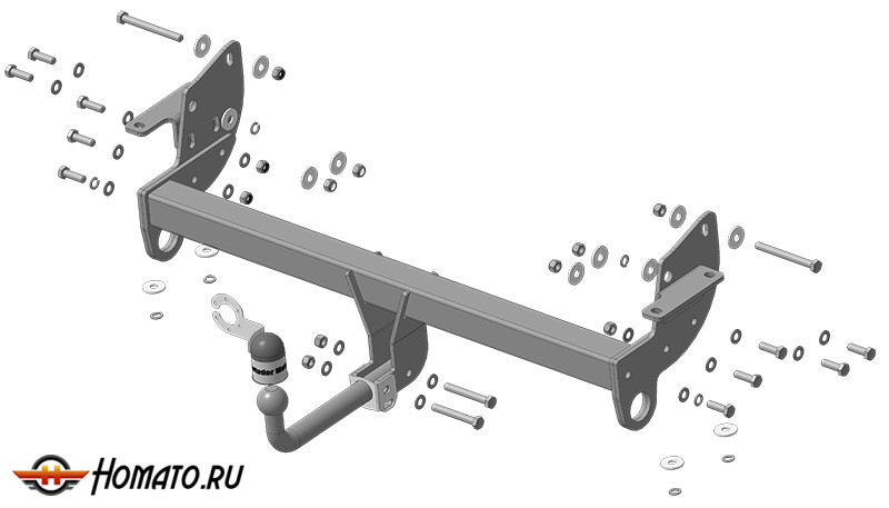 Фаркоп Mitsubishi Pajero IV 2012-2020 | шар A - оцинкованный, нагрузка 100/2000 | MOTODOR | 91310-A
