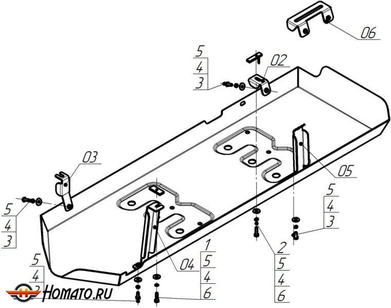 Защита картера TANK 400 2023- | топливный бак, 2 мм, сталь | MOTODOR | 73106