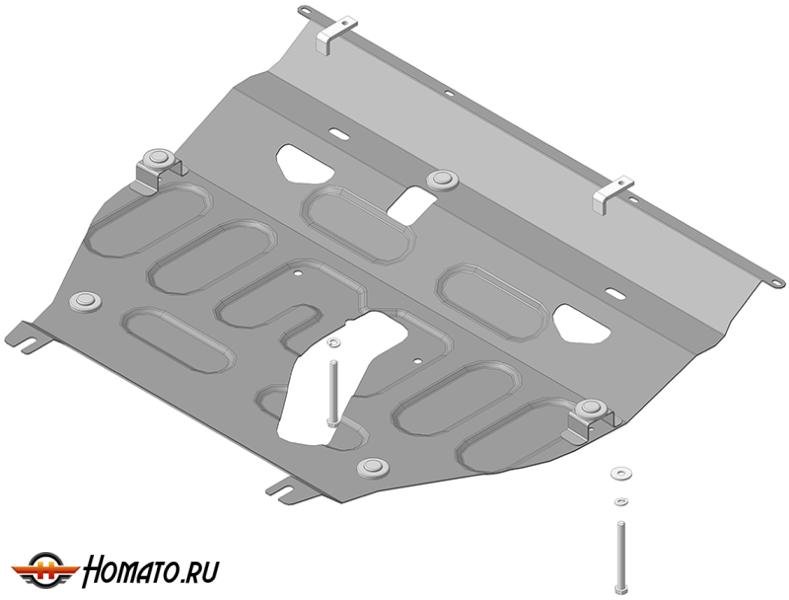 Защита картера Toyota RAV 4 2005-2009 | двигатель + КПП, 2 мм, сталь | MOTODOR | 72535