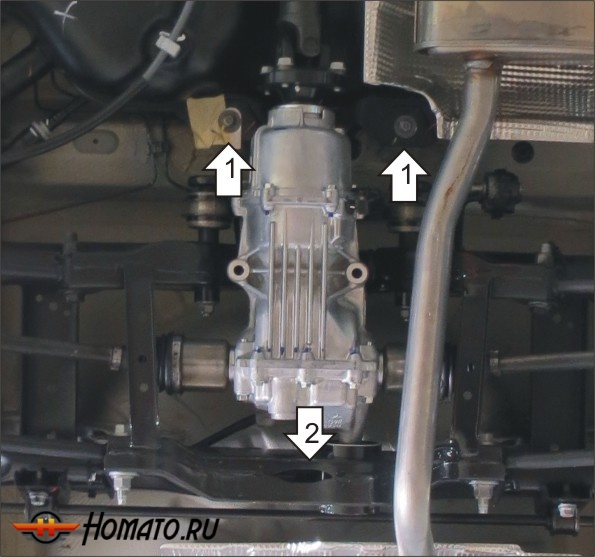Защита картера Renault Duster 2012-2015 | задний дифференциал, 2 мм, сталь | MOTODOR | 01732